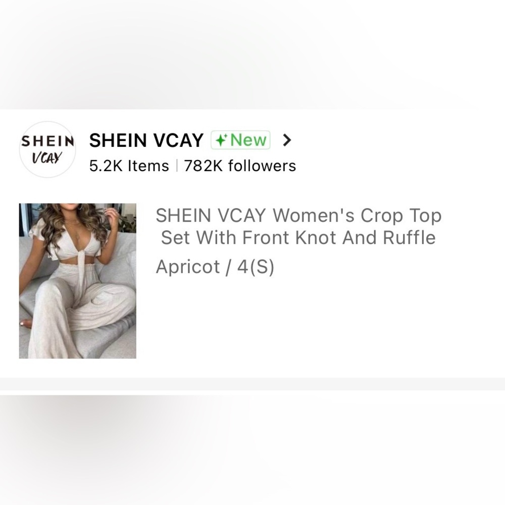 SHEIN Cream Two-Piece Set